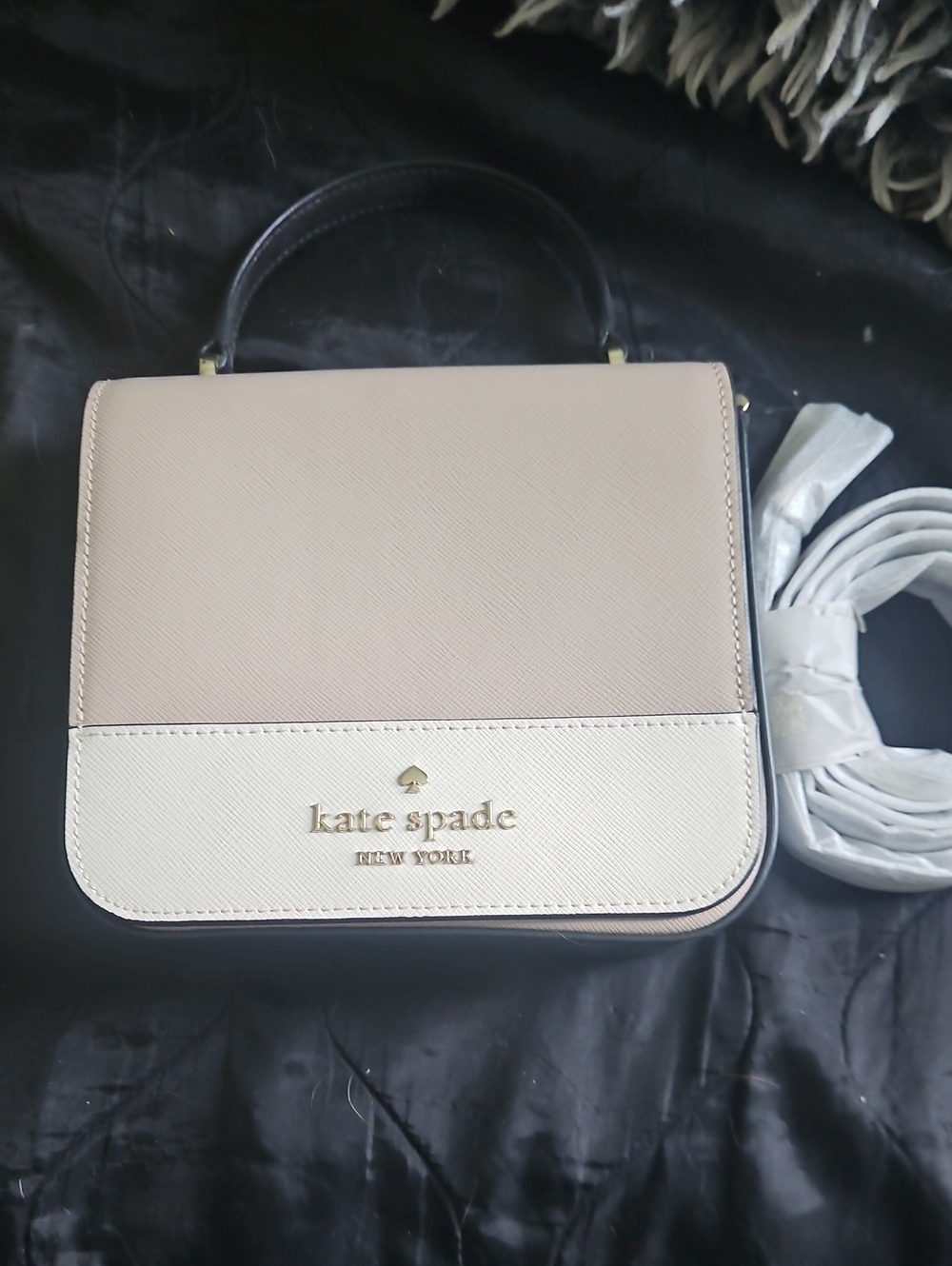 kate spade Two-Tone Beige & Cream Top-Handle Satchel